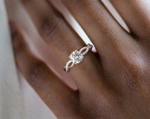 14K White Gold Solo Infinity Engagement Ring