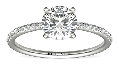 Blue Nile Petite Micropavé Diamond Engagement Ring