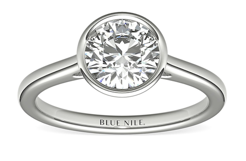 Bezel Set Solitaire Engagement Ring
in Platinum