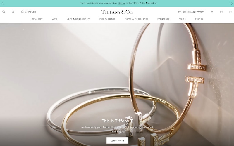 Tiffany and Co Homepage
