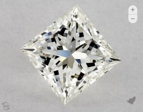 K Color Princess Cut Diamond from James Allen