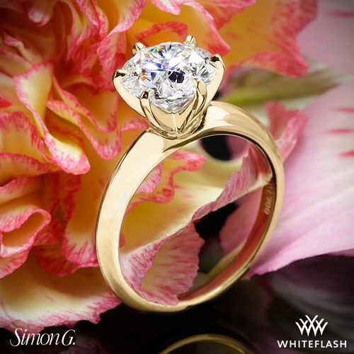 18k Yellow Gold Simon G. Solitaire Engagement Ring from Whiteflash