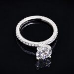 Verragio diamond engagement ring with a round centre diamond and diamond-set band.