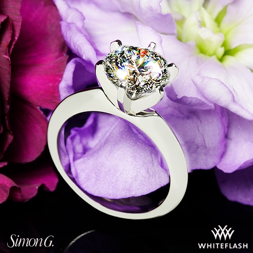 18k White Gold Simon G. MR2948 Solitaire Engagement Ring